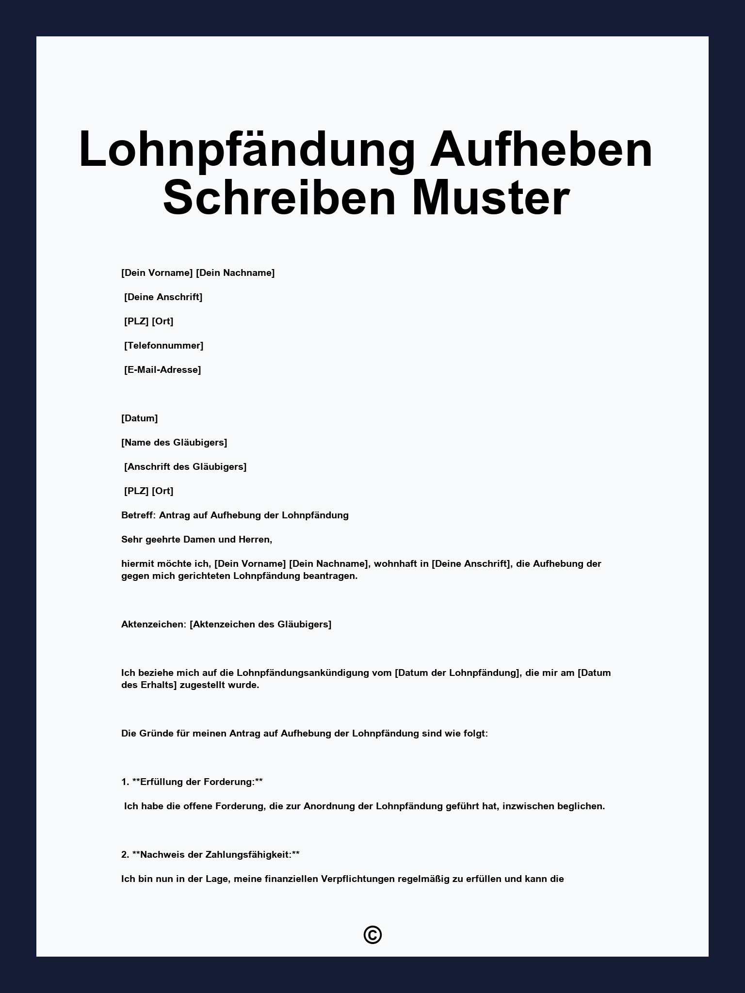 Lohnpfändung Aufheben Schreiben Muster
