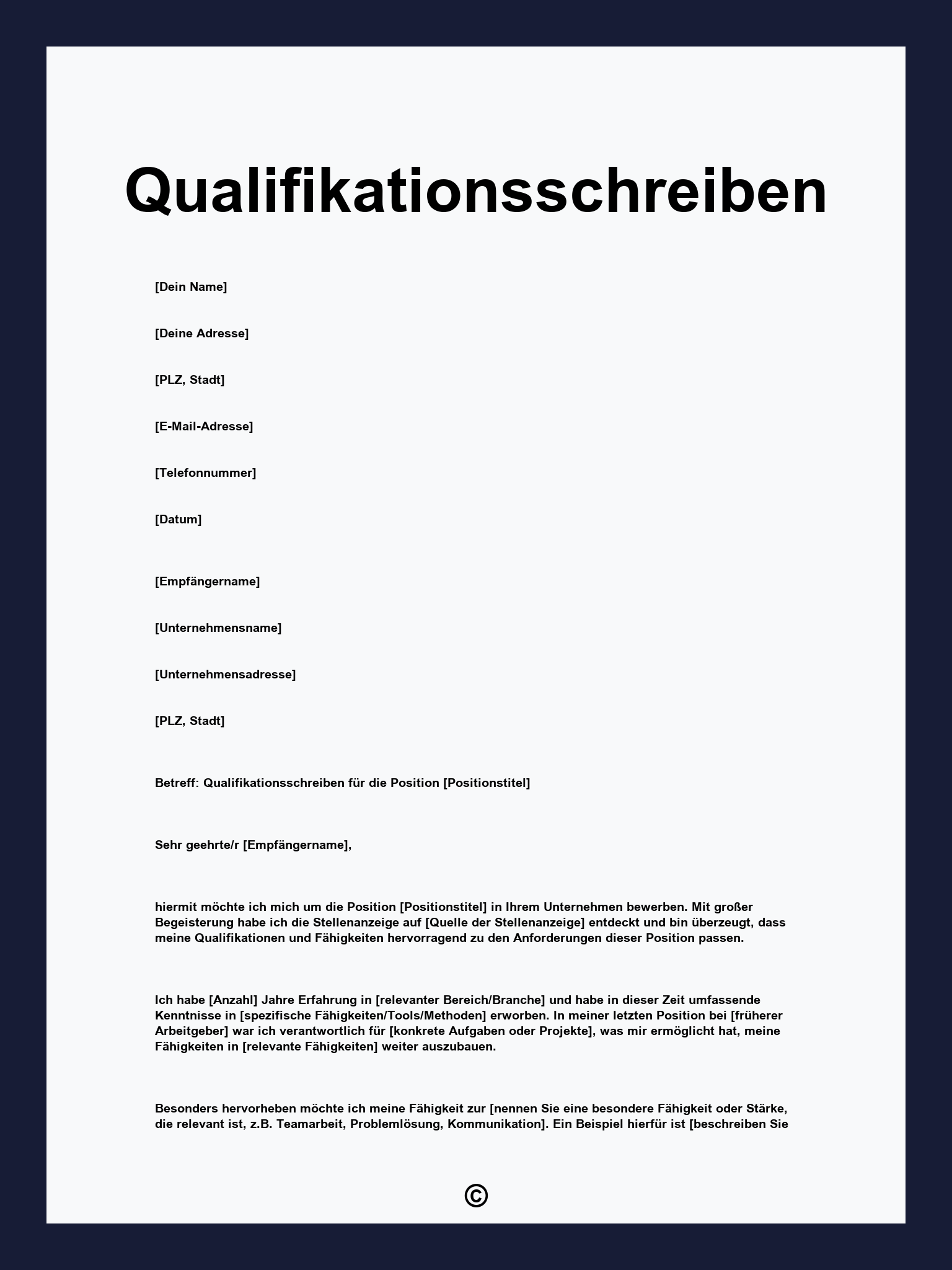Qualifikationsschreiben