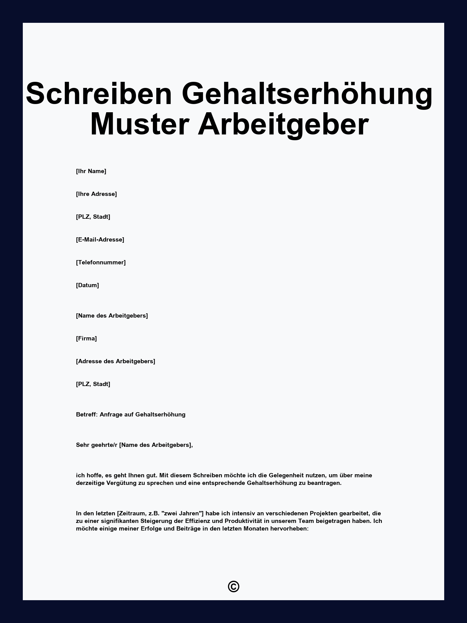 Schreiben Gehaltserhöhung Muster Arbeitgeber