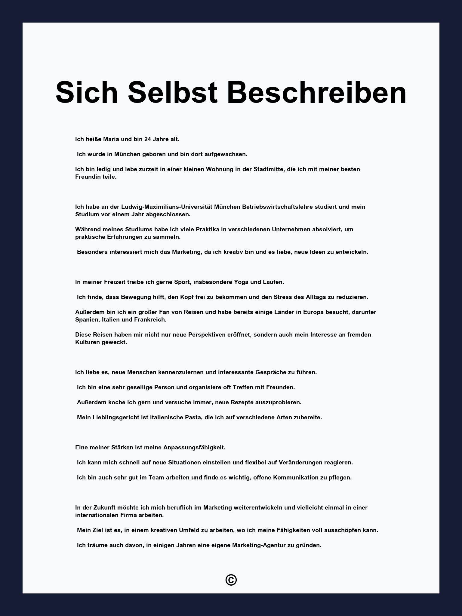 Sich Selbst Beschreiben